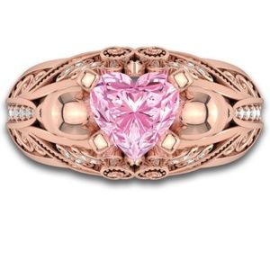 Vancaro Pink Heart Skull ring